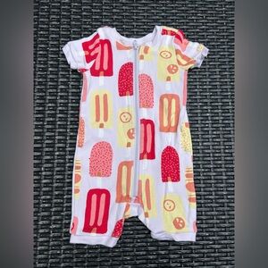 Tea collection 3-6m shortie zip suit